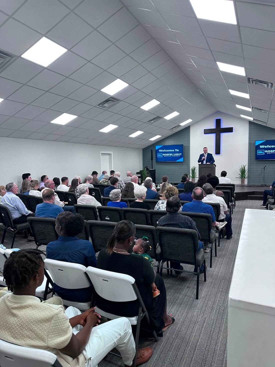 Church members gathered for Bible study